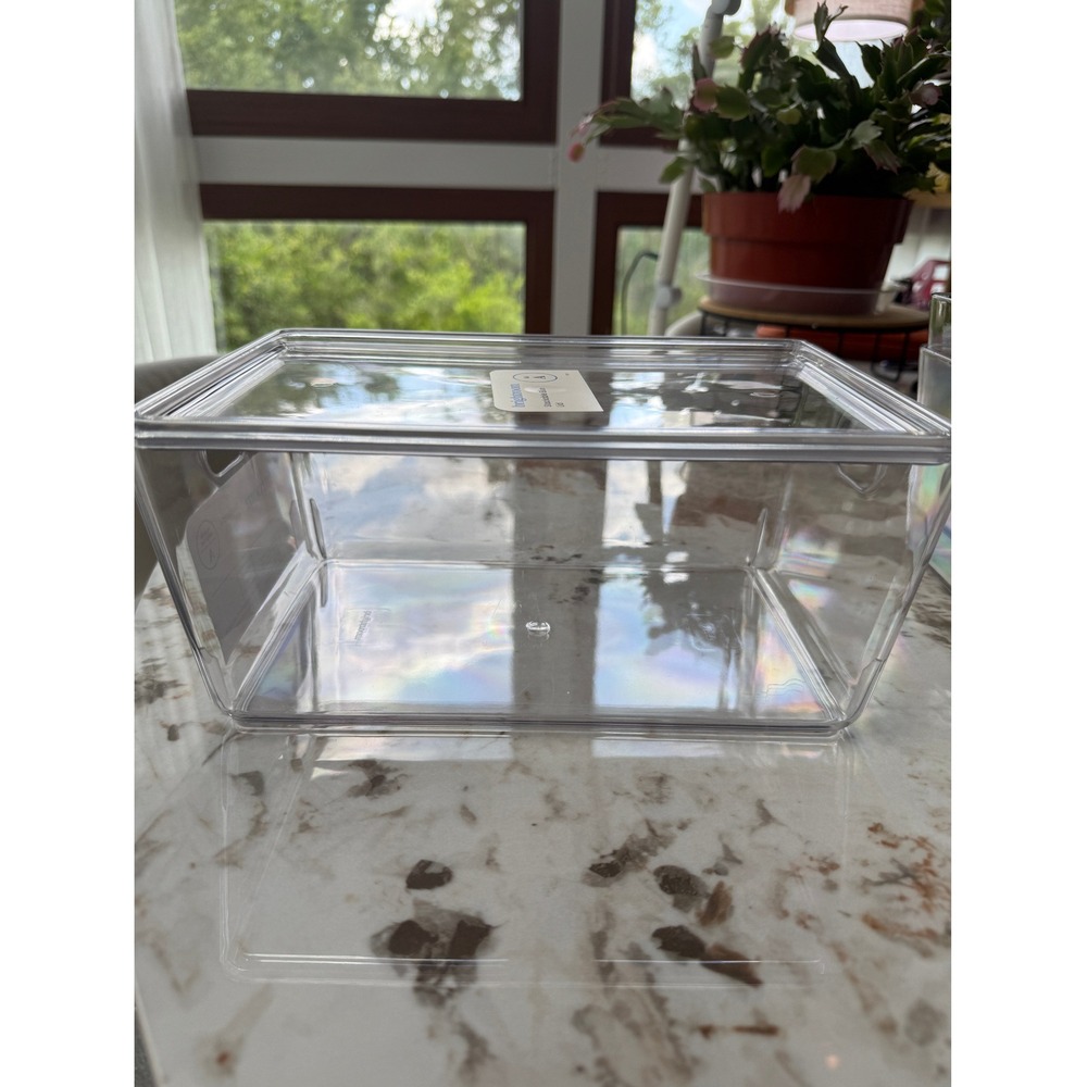 4-Liter Clear Stackable Storage Bins with Inset Lids (Set of 4) - Picture 5 of 5